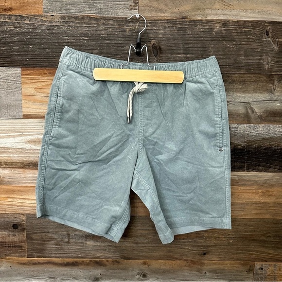 Vuori Optimist Cotton Shorts Corduroy Stormy Green Men's Medium Elastic Waist - Picture 1 of 7
